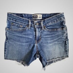 Signature by Levi Strauss Womens The Skinny Denim Shorts Medium Wash Raw Hem 4M